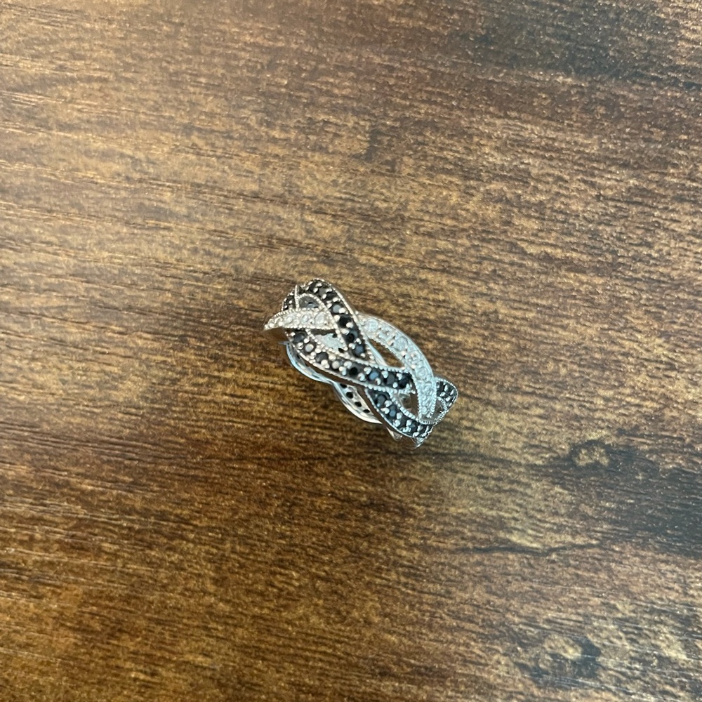 Sterling Silver Cubic Zirconia Braided Ring